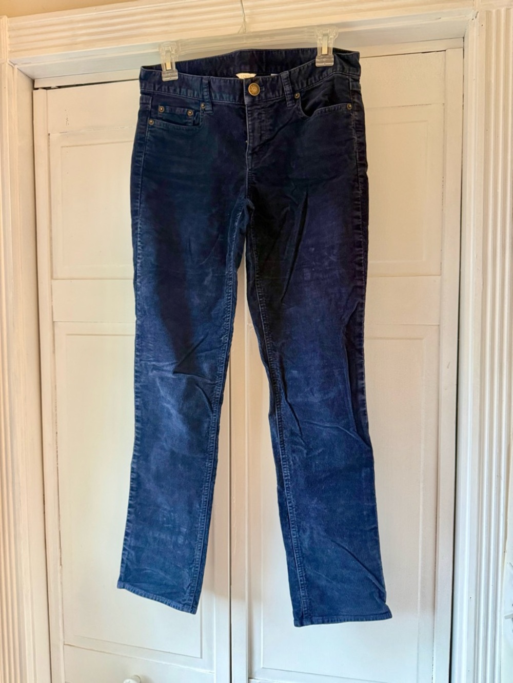 J. Crew Women’s Navy Corduroy Straight Jeans